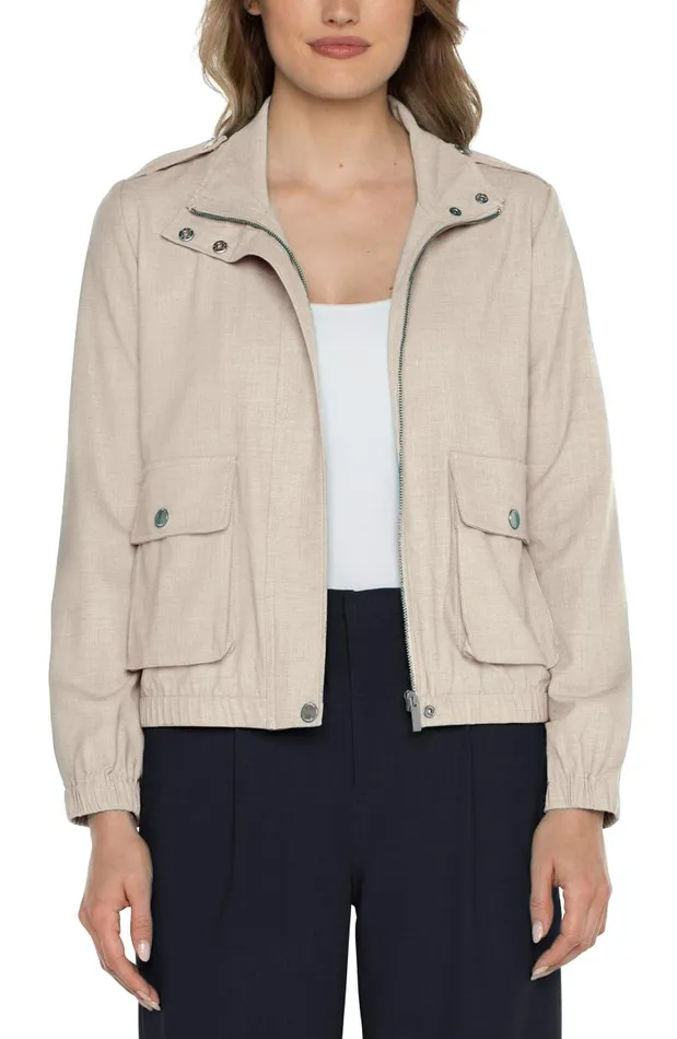 Liverpool Los Angeles Jackets UTILITY ZIP UP JACKET Dusty Tan 8211 Womens