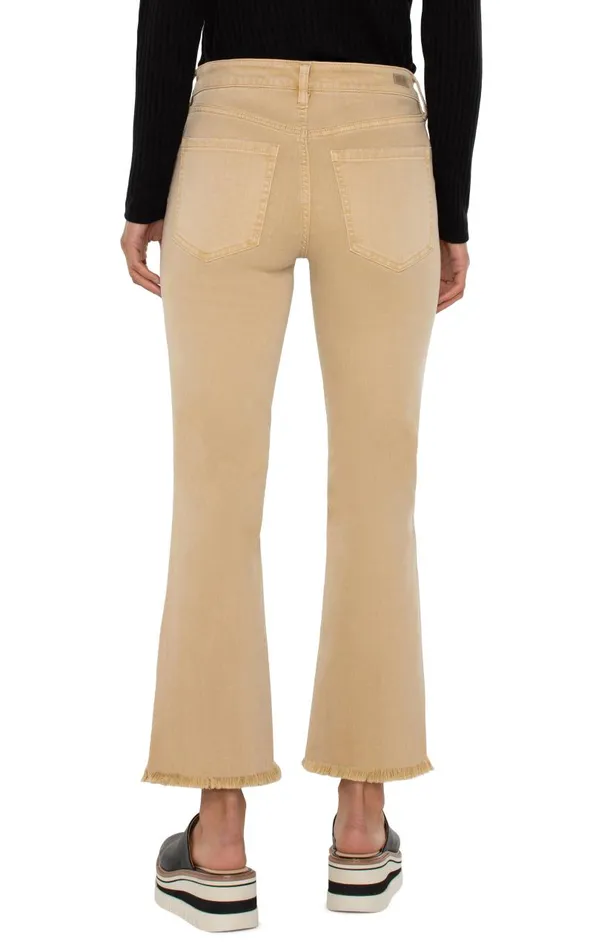 Liverpool Los Angeles Jeans HANNAH CROP FLARE WITH FRAY HEM Hayseed Tan 8211 Womens