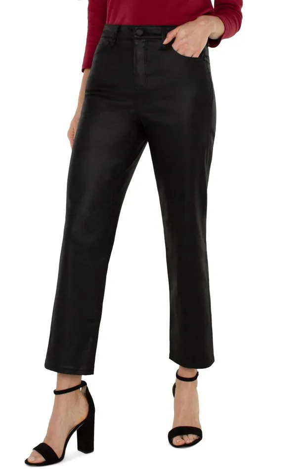 Liverpool Los Angeles Jeans KENNEDY HIRISE CROP STRAIGHT ECO Coated Black 8211 Womens