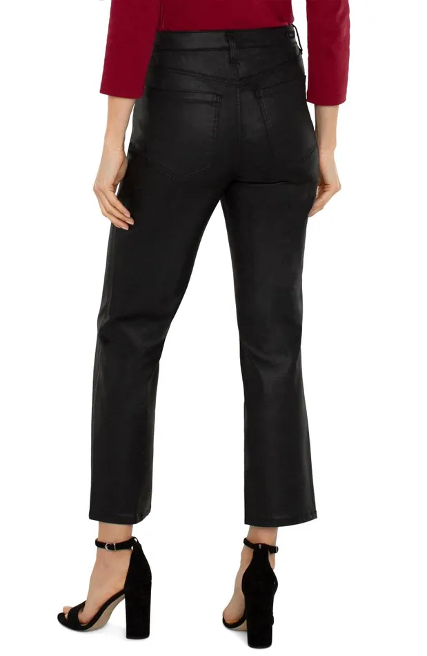 Liverpool Los Angeles Jeans KENNEDY HIRISE CROP STRAIGHT ECO Coated Black 8211 Womens