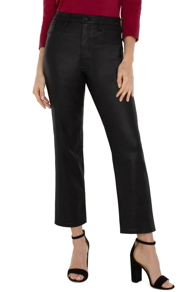 Liverpool Los Angeles Jeans KENNEDY HIRISE CROP STRAIGHT ECO Coated Black 8211 Womens