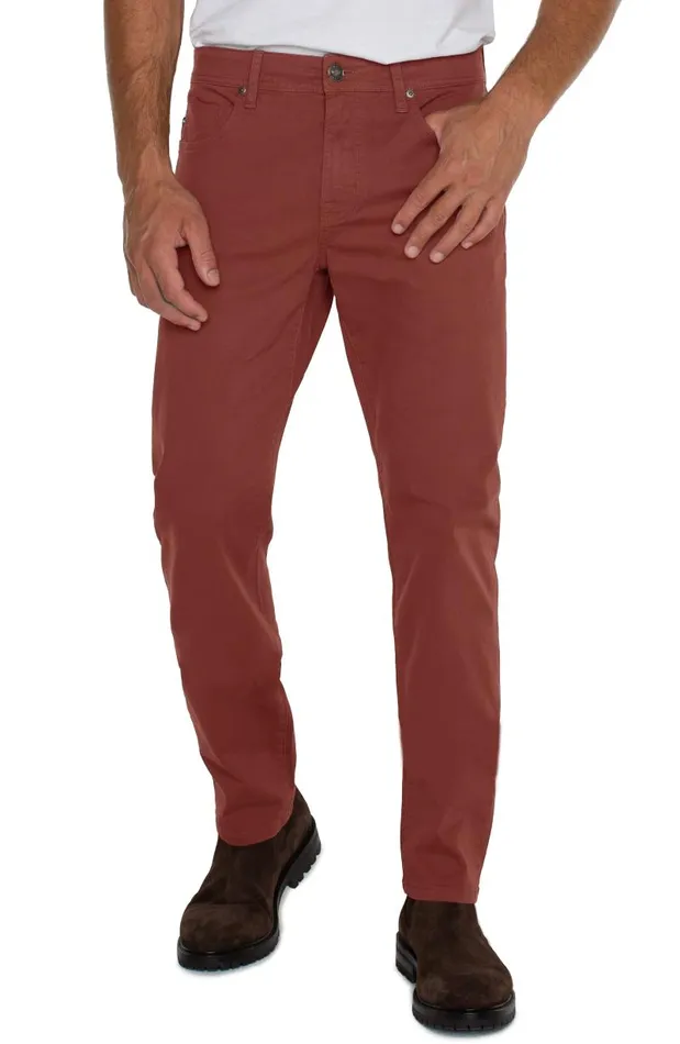 Liverpool Los Angeles Jeans KINGSTON MODERN STRAIGHT PEACHED COLORED TWILL Brick 8211 Mens Liverpool Los Angeles Jeans KINGSTON MODERN STRAIGHT PEACHED COLORED TWILL Brick 8211 Mens