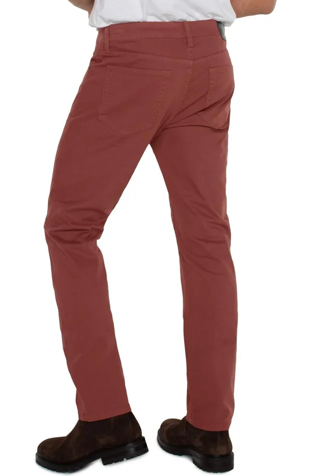 Liverpool Los Angeles Jeans KINGSTON MODERN STRAIGHT PEACHED COLORED TWILL Brick 8211 Mens