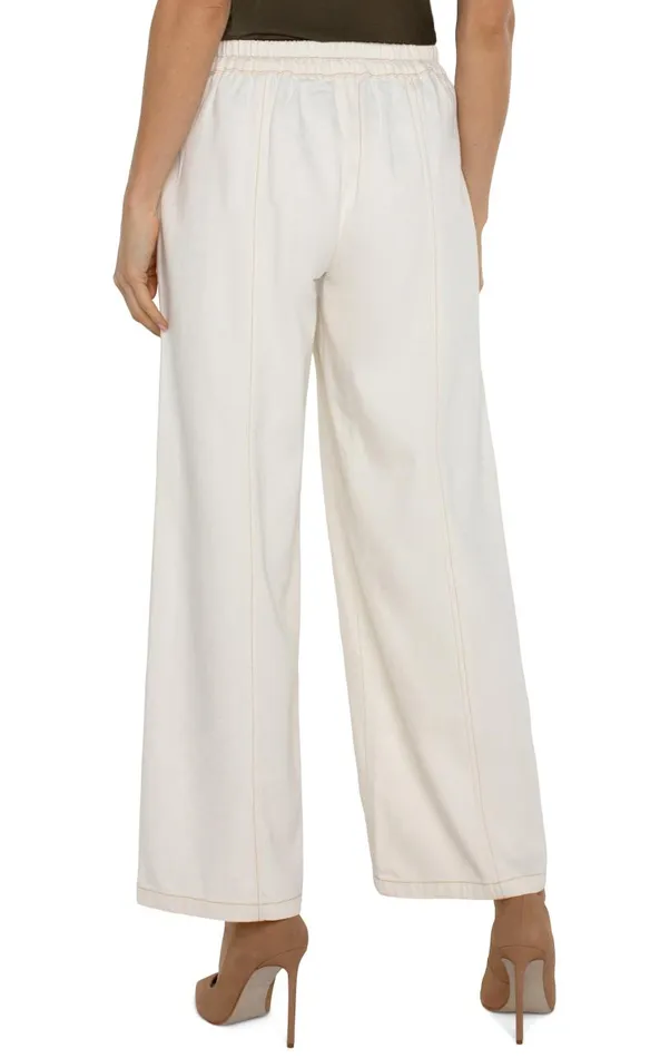 Liverpool Los Angeles Jeans WIDE LEG TROUSER WITH ELASTIC WAISTBAND Antique Ecru 8211 Womens