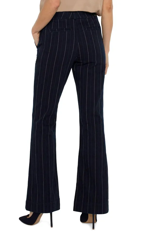 Liverpool Los Angeles Pants TROUSER FLARE Lapis Indigo Stripe 8211 Womens
