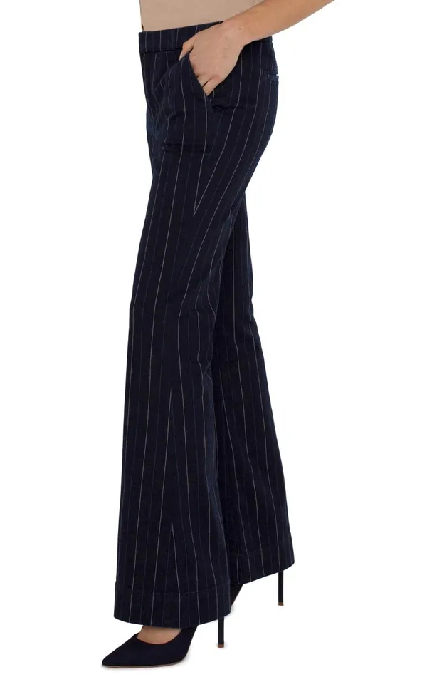 Liverpool Los Angeles Pants TROUSER FLARE Lapis Indigo Stripe 8211 Womens