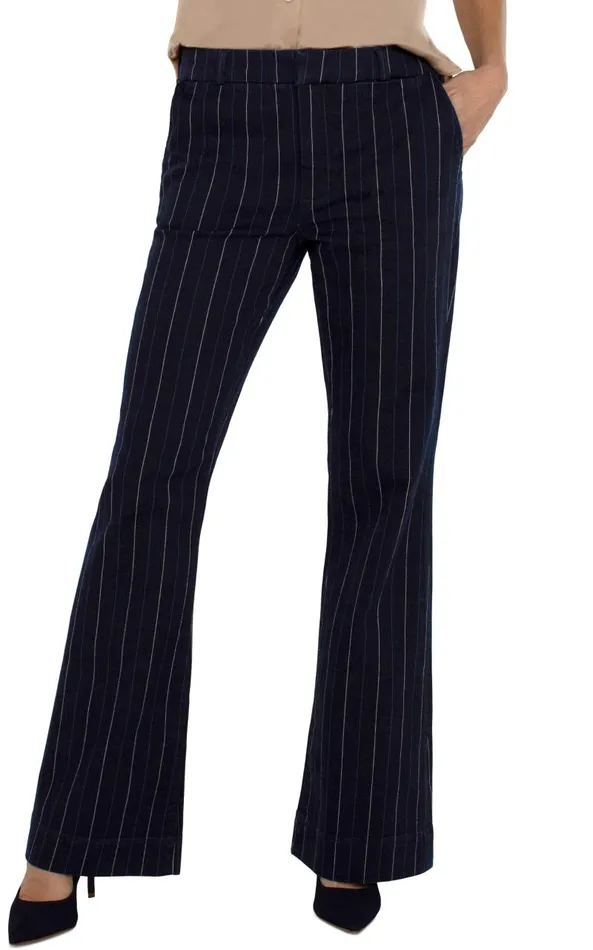 Liverpool Los Angeles Pants TROUSER FLARE Lapis Indigo Stripe 8211 Womens
