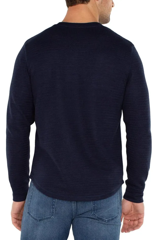 Liverpool Los Angeles Shirts LONG SLEEVE CREW NECK Navy 8211 Mens