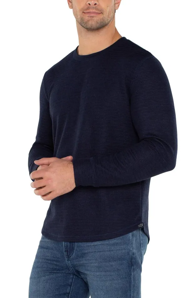 Liverpool Los Angeles Shirts LONG SLEEVE CREW NECK Navy 8211 Mens