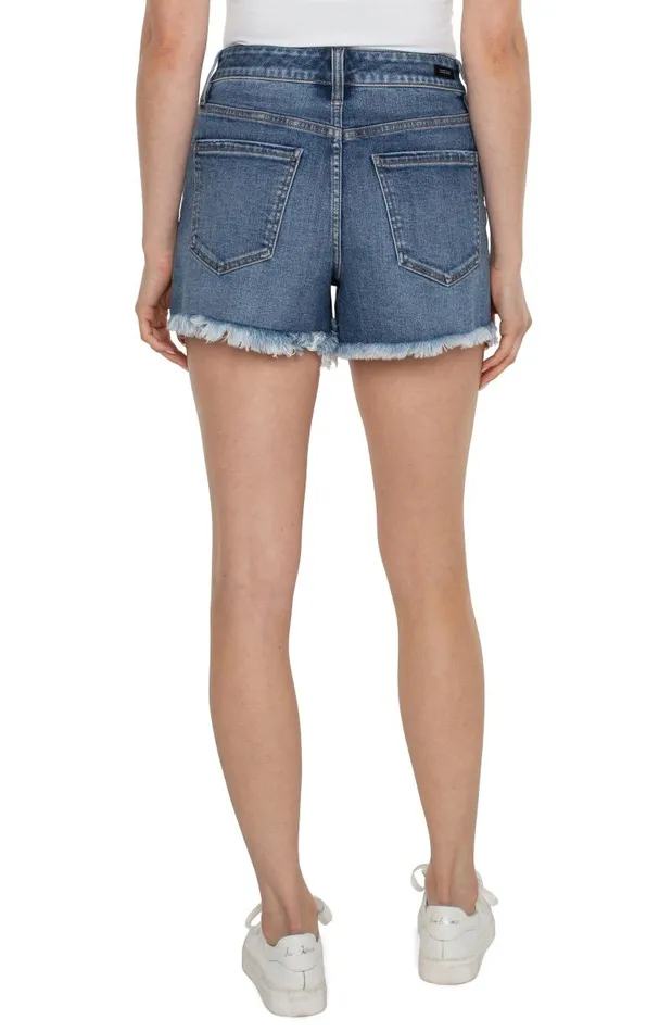 Liverpool Los Angeles Shorts CHRISTINE HIRISE ECO ALINE FRAY SHORT Claymont 8211 Womens