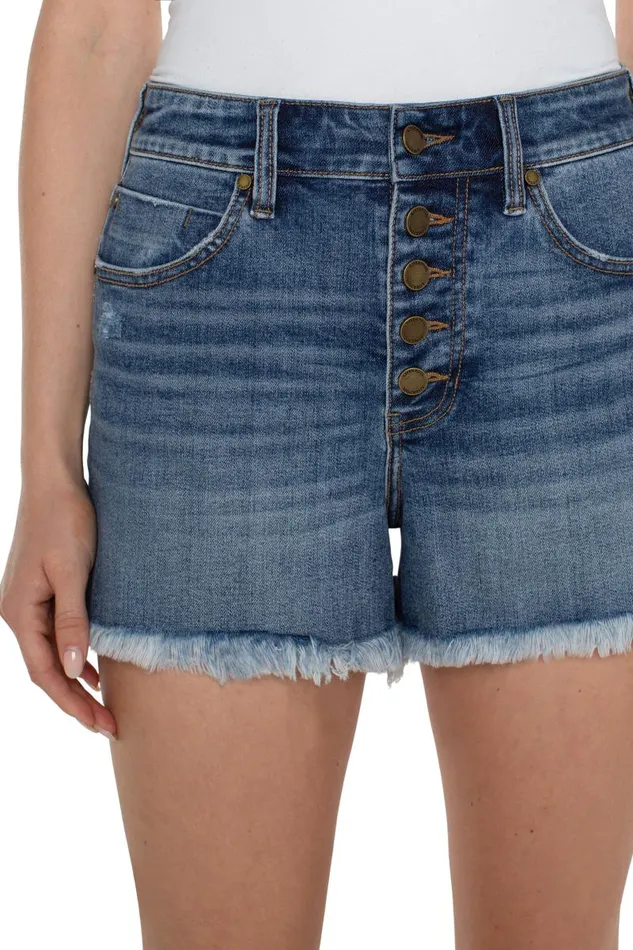 Liverpool Los Angeles Shorts CHRISTINE HIRISE ECO ALINE FRAY SHORT Claymont 8211 Womens