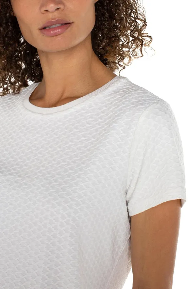 Liverpool Los Angeles Tees SHORT SLEEVE CREW NECK TEE WITH RIB TRIM White 8211 Womens