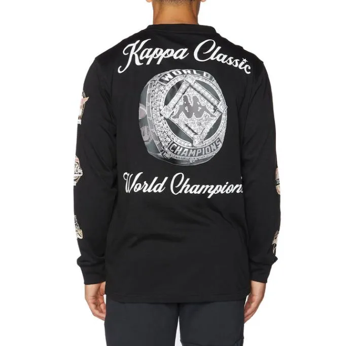 Logo Oene Longsleeve 8211 Jet Black Jet Black Men Kappa TShirts