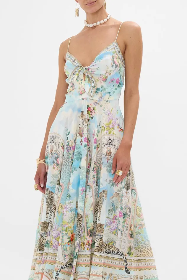 LONG DRESS WITH TIE FRONT WE ALWAYS HAVE ALEXANDRIA We Always Have Alexandria Womens Camilla Dresses