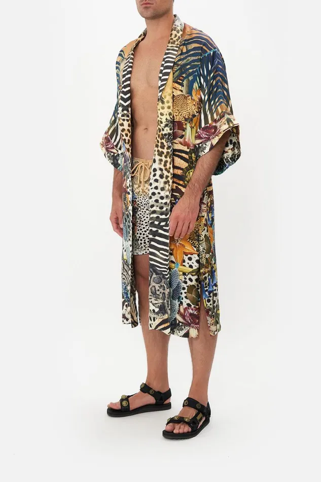 LONG LINE REVERSIBLE ROBE FOR THE LOVE OF LEO For The Love Of Leo Mens Camilla Robes
