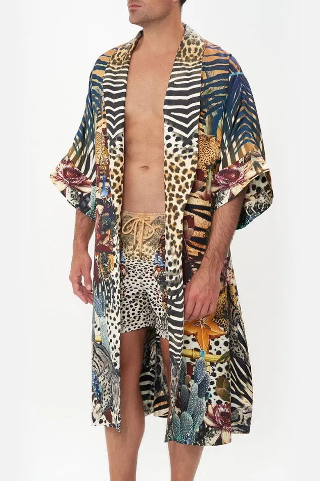 LONG LINE REVERSIBLE ROBE FOR THE LOVE OF LEO For The Love Of Leo Mens Camilla Robes
