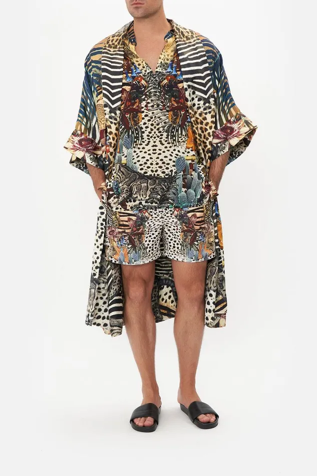 LONG LINE REVERSIBLE ROBE FOR THE LOVE OF LEO For The Love Of Leo Mens Camilla Robes