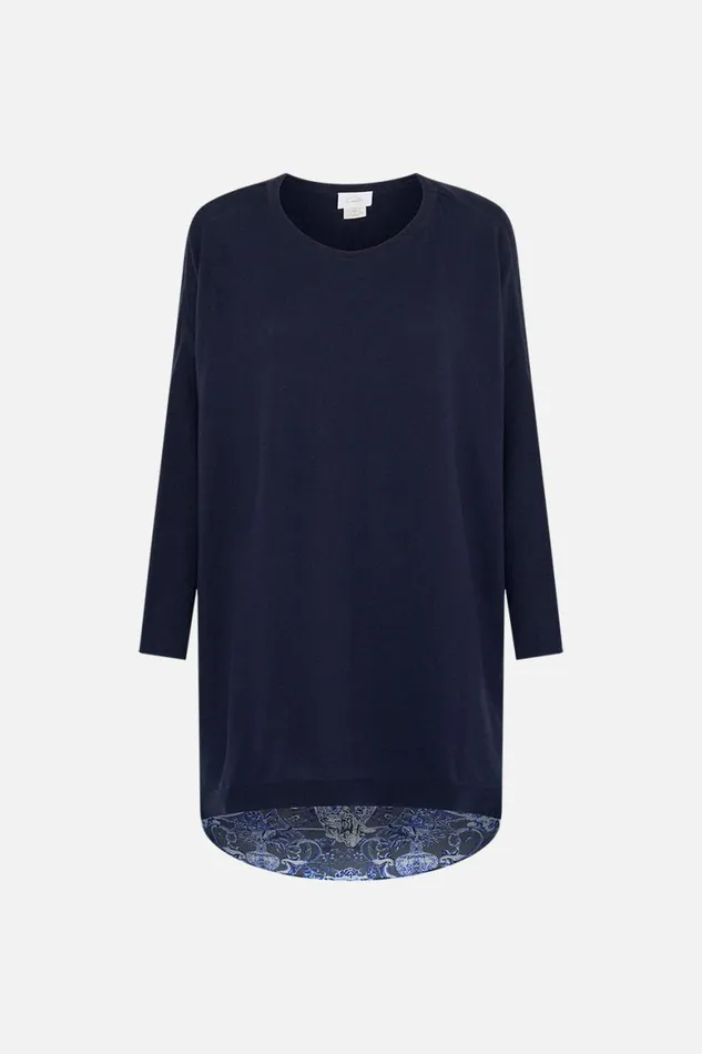 LONG SLEEVE JUMPER WITH PRINT BACK DELFT DYNASTY Delft Dynasty Womens Camilla Knitwear