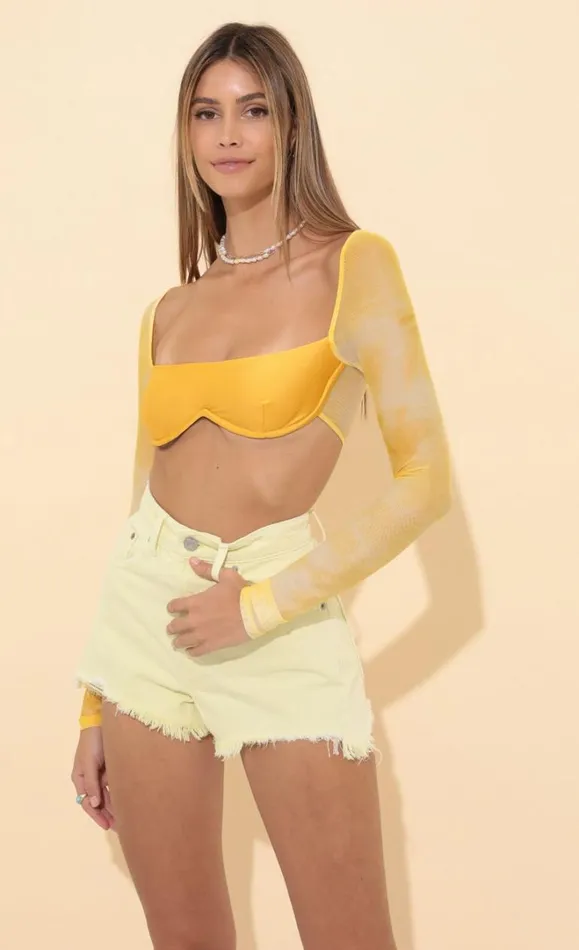 Long Sleeve Top Yellow Women LUCY IN THE SKY Tops
