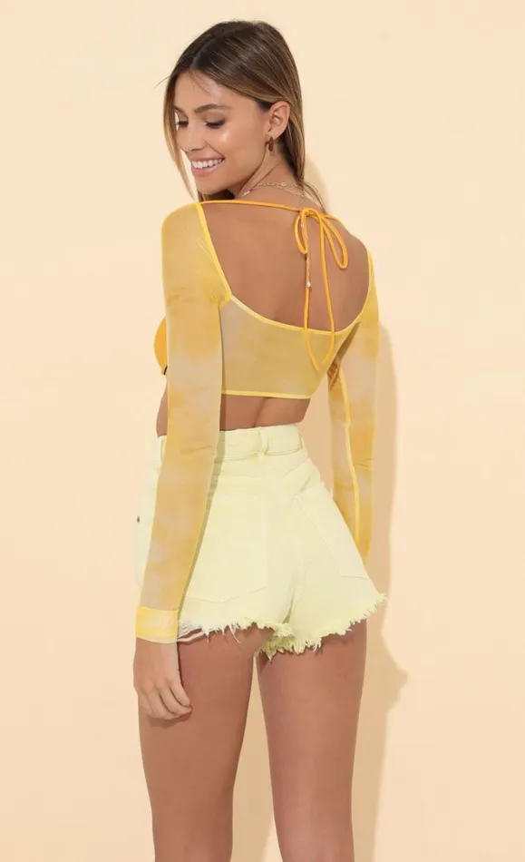 Long Sleeve Top Yellow Women LUCY IN THE SKY Tops Long Sleeve Top Yellow Women LUCY IN THE SKY Tops