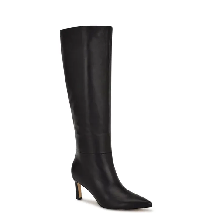Lorthey Dress Boots Black Leather Women Nine West Boots and Booties Lorthey Dress Boots Black Leather Women Nine West Boots and Booties