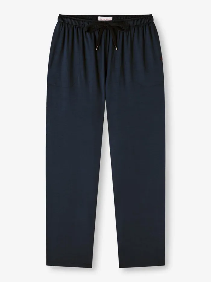 Lounge Pants Men Derek Rose Lounge Pants Basel Micro Modal Stretch Navy