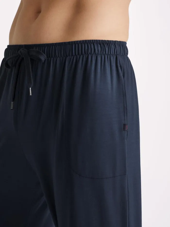 Lounge Pants Men Derek Rose Lounge Pants Basel Micro Modal Stretch Navy