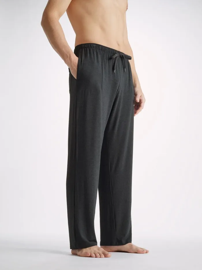 Lounge Pants Men Derek Rose Lounge Pants Marlowe Micro Modal Stretch Anthracite