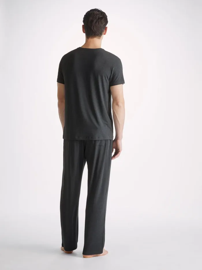 Lounge Pants Men Derek Rose Lounge Pants Marlowe Micro Modal Stretch Anthracite