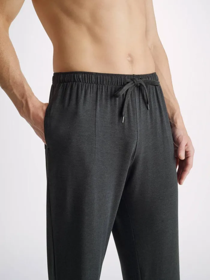 Lounge Pants Men Derek Rose Lounge Pants Marlowe Micro Modal Stretch Anthracite