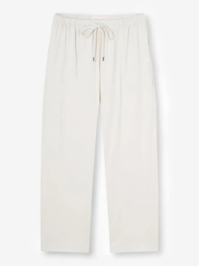 Lounge Pants Men Derek Rose Lounge Trousers Basel Micro Modal Stretch White