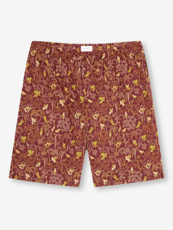 Lounge Shorts Men Derek Rose Lounge Shorts Ledbury 74 Cotton Batiste Burgundy