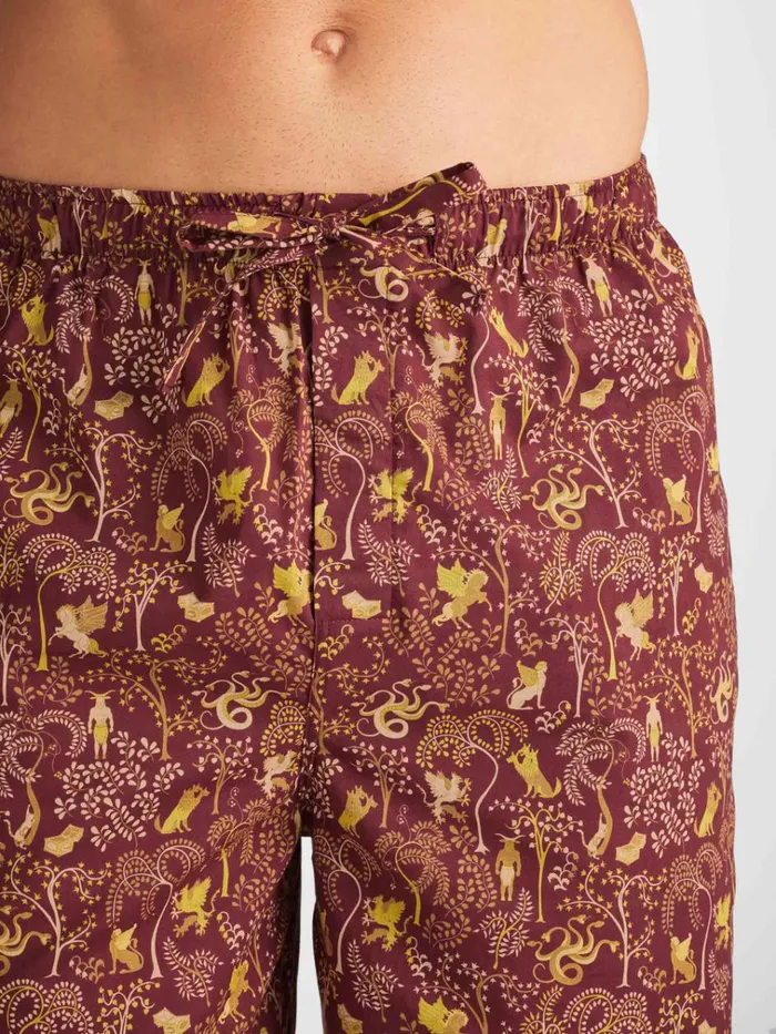 Lounge Shorts Men Derek Rose Lounge Shorts Ledbury 74 Cotton Batiste Burgundy