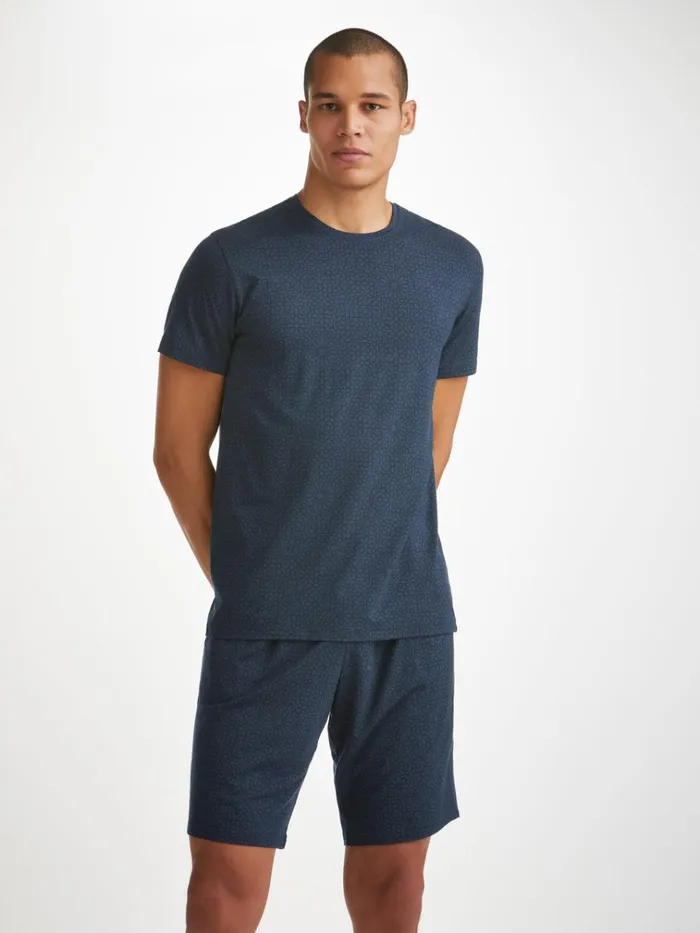 Lounge Shorts Men Derek Rose Lounge Shorts London 12 Micro Modal Navy