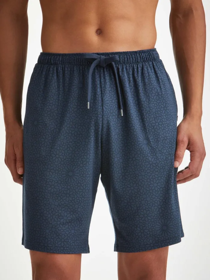 Lounge Shorts Men Derek Rose Lounge Shorts London 12 Micro Modal Navy