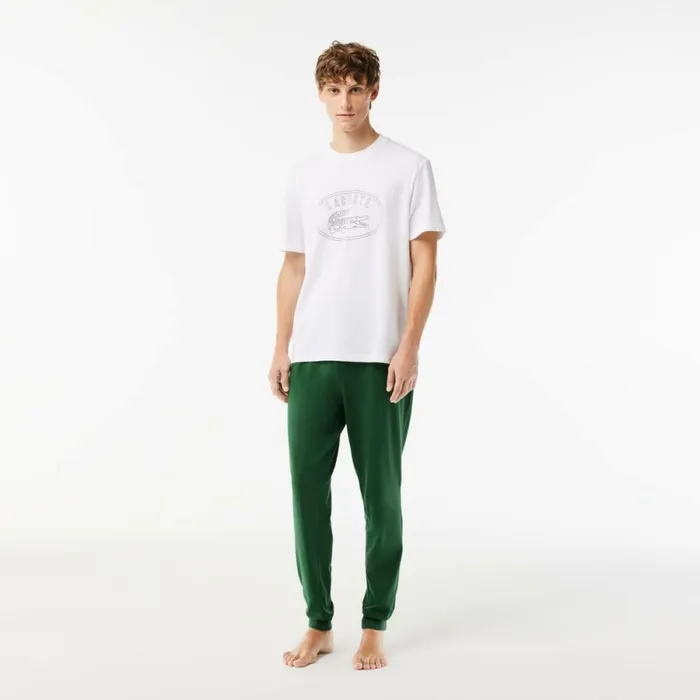 Loungewear and Pajamas Men Lacoste Men039s Pajama Set With Contrast Logo Print Pants White Green 737 Loungewear and Pajamas Men Lacoste Men039s Pajama Set With Contrast Logo Print Pants White Green 737
