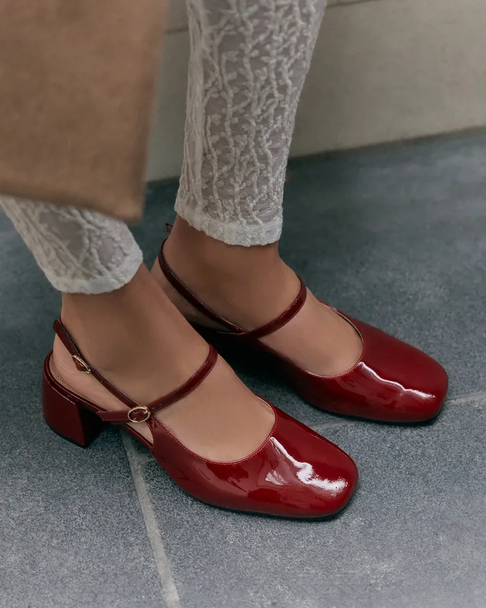 LOW HEELS Women jomercer Jenna low heels ruby red patent