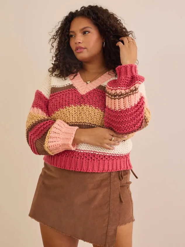 Mable Striped Knit Sweater Pinkmulti Women Altar039d State Sweaters Cardigans
