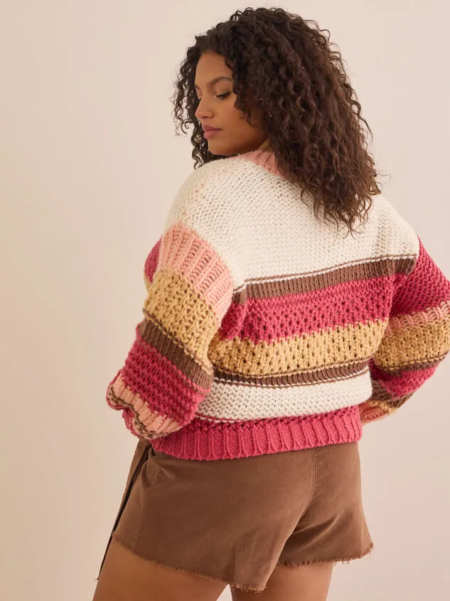 Mable Striped Knit Sweater Pinkmulti Women Altar039d State Sweaters Cardigans