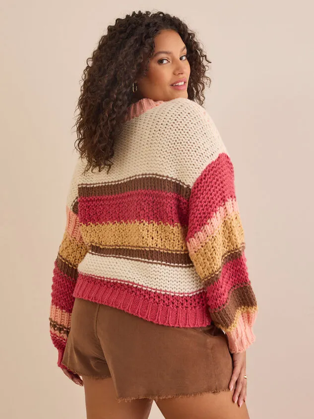 Mable Striped Knit Sweater Pinkmulti Women Altar039d State Sweaters Cardigans