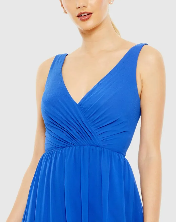 Mac Duggal Daytime Dresses Women Tiered Ruffle Fit and Flare Mini Dress Royal Blue Mac Duggal Daytime Dresses Women Tiered Ruffle Fit and Flare Mini Dress Royal Blue