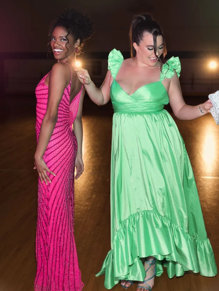 Mac Duggal Ruffle Strap High Low Gown Plus Watermelon Women Plus Size Dresses Mac Duggal Ruffle Strap High Low Gown Plus Watermelon Women Plus Size Dresses