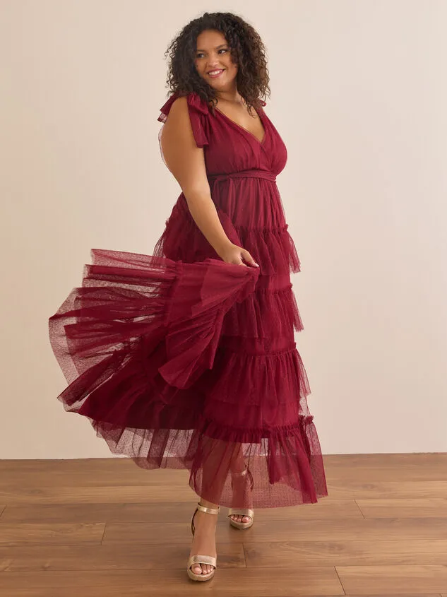 Madeline Clip Dot Tulle Maxi Dress Black Women Altar039d State Dresses