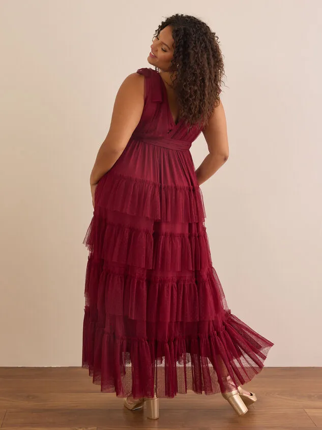 Madeline Clip Dot Tulle Maxi Dress Black Women Altar039d State Dresses