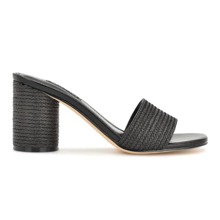 Mapeli Heeled Slide Sandals Black Women Nine West Sandals
