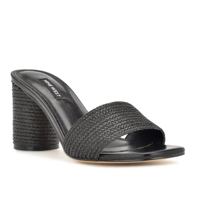 Mapeli Heeled Slide Sandals Black Women Nine West Sandals