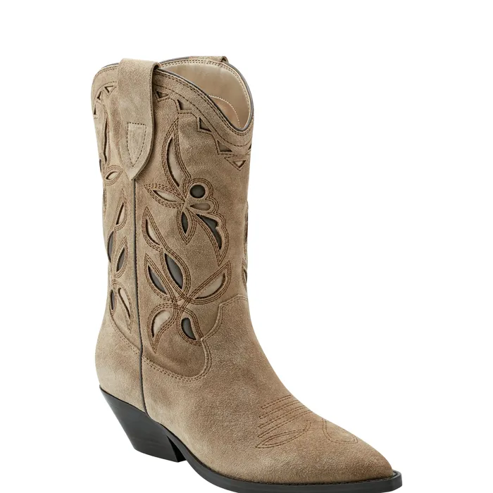 Marc Fisher Boots and Booties Women Trista Western Boot Natural Suede