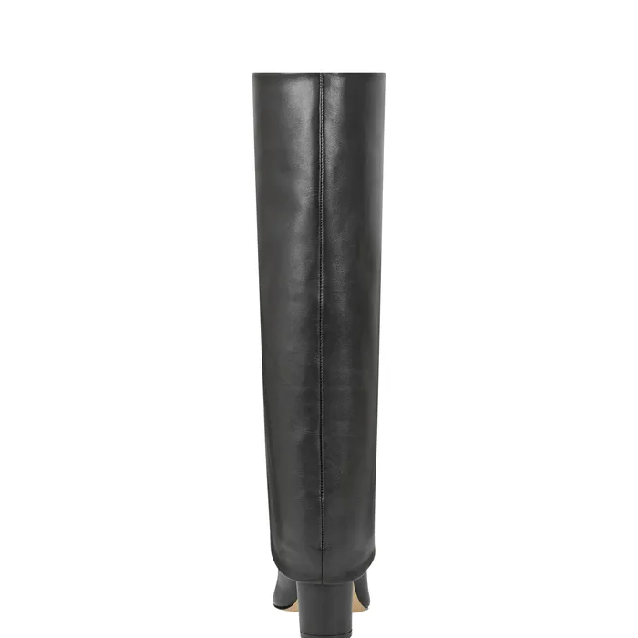 Marc Fisher Boots Women Leina Block Heel Pointy Toe Dress Boot Black