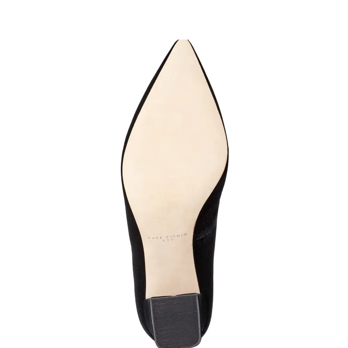 Marc Fisher Heels and Pumps Women Zala Block Heel Pointy Toe Pump Black Velvet