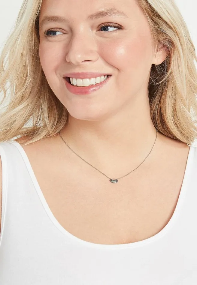 Maroon And White Carded Football Necklace Women Maurices Jewelry